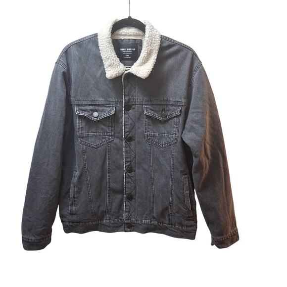 Sunrise Kingdom Other - Sunrise Kingdom Men Sherpa Lined Denim Jean Jacket Fleece Rancher Cowboy Black-L
